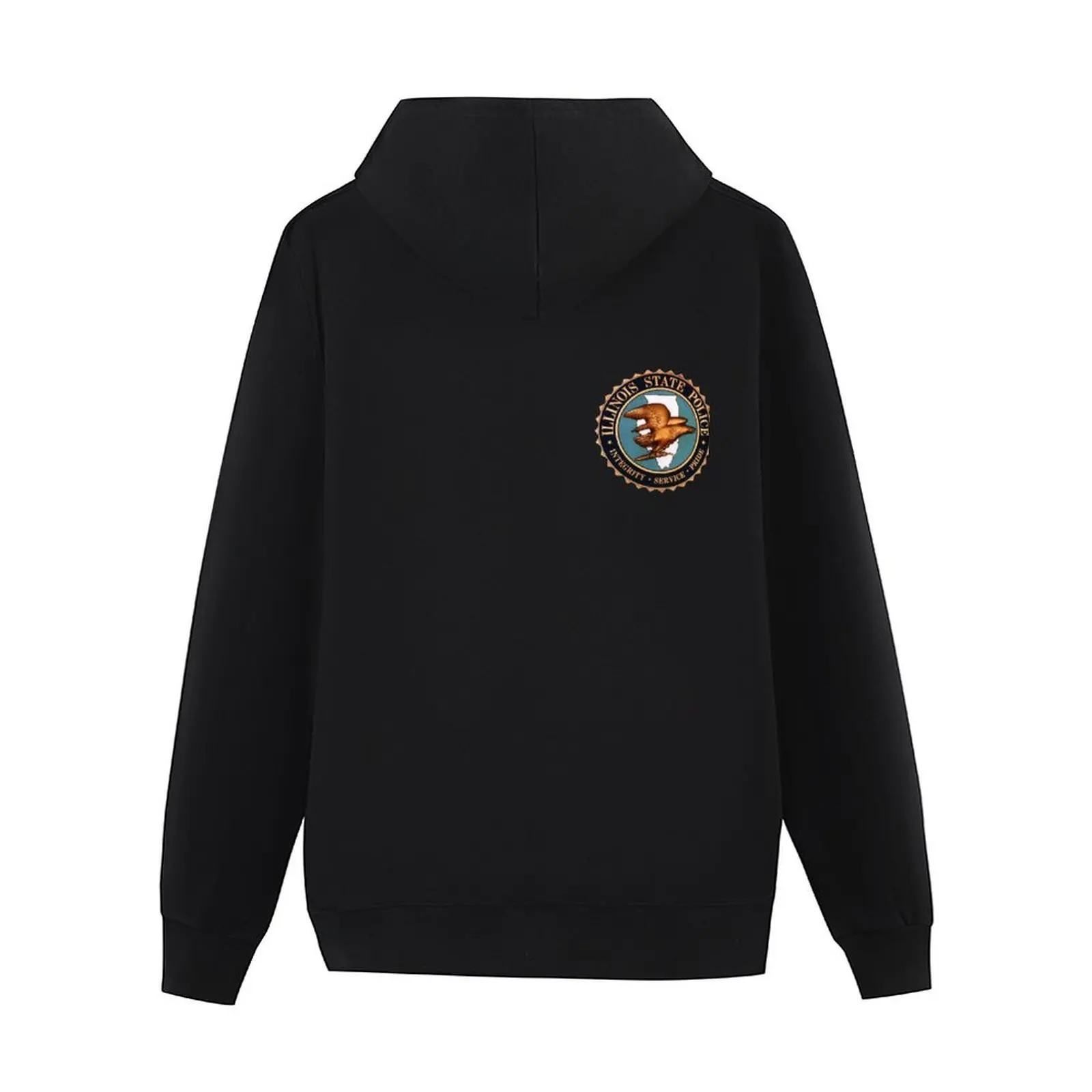 طقم تي شيرت رجالي بقلنسوة من شرطة ولاية إلينوي، ملابس خريفية للرجال، ملابس رياضية على الطراز الياباني