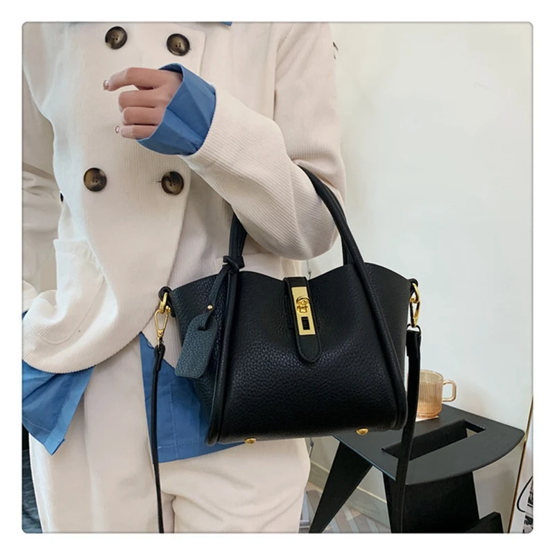 Women's Large Capacity Bucket Bags Leather Handbag Luxury Designer Commuter Fashion High Quality Trend Satchel For Ladies