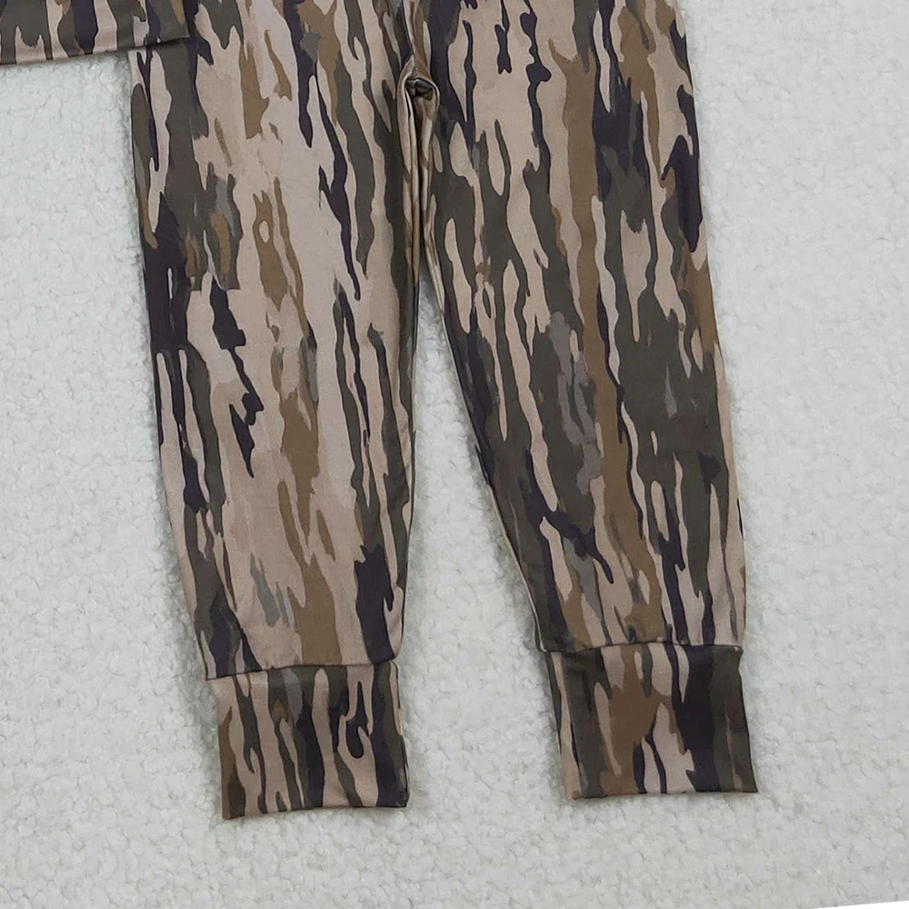 طقم هوديي وسروال بغطاء للرأس ومموه بالزيتون للأطفال الصغار مع جيوب على الطراز الجنوبي ملابس صيد للأطفال #6