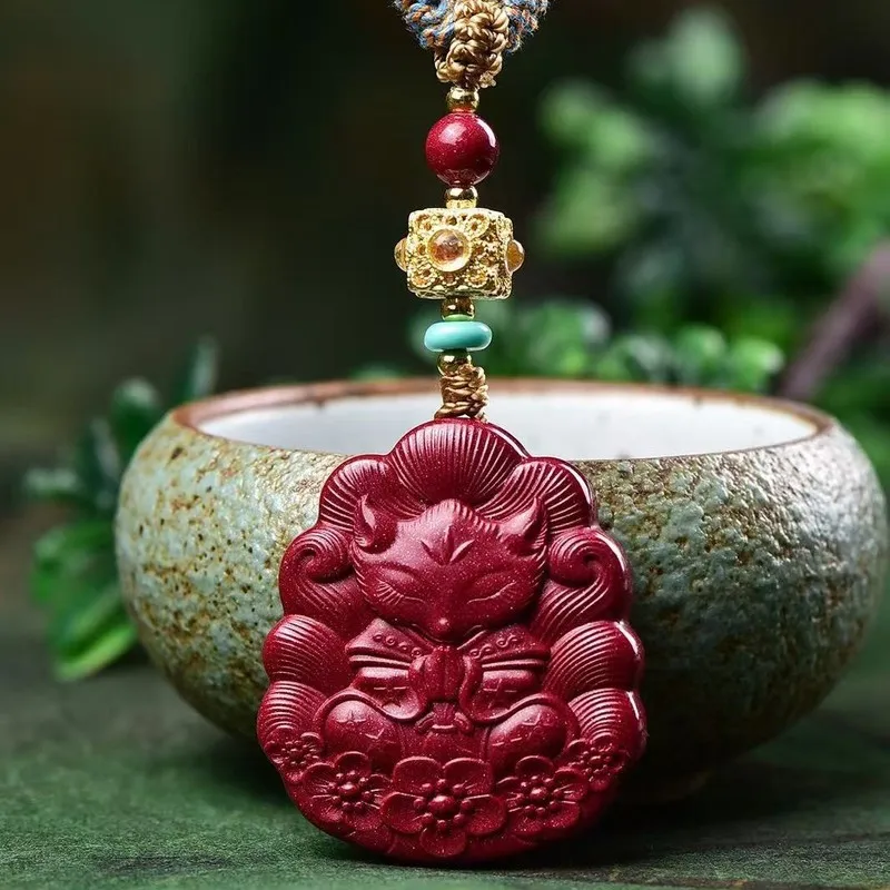 Natural mineral and purple clay nine-tailed necklace with high content