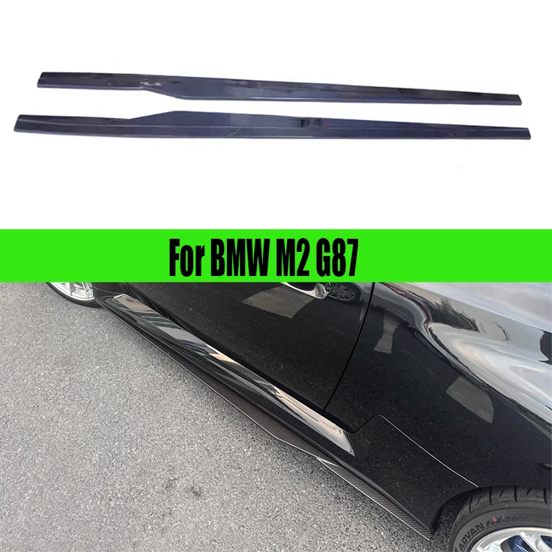 

For BMW M2 G87 2021+ Dry Carbon Fiber Side Skirt Side bumper Splitters Side skirts Cupwings Apron Side panel Auto Parts