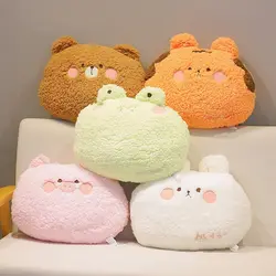 35cm Kawaii Animal Teddy Bear Rabbit Frog Tiger Pig Plush Toys Cartoon Pillow Back Sofa Cushion for Girls Kids