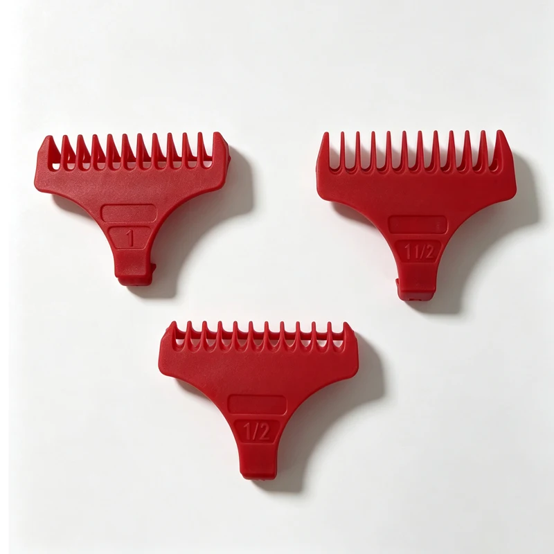 Replacement Guides Combs Fit For wahl 5 Star Detailer #2215 40mm Wide T Blade Trimmer #3792 Hair Clipper Comb Red，1.5/3/4.5mm
