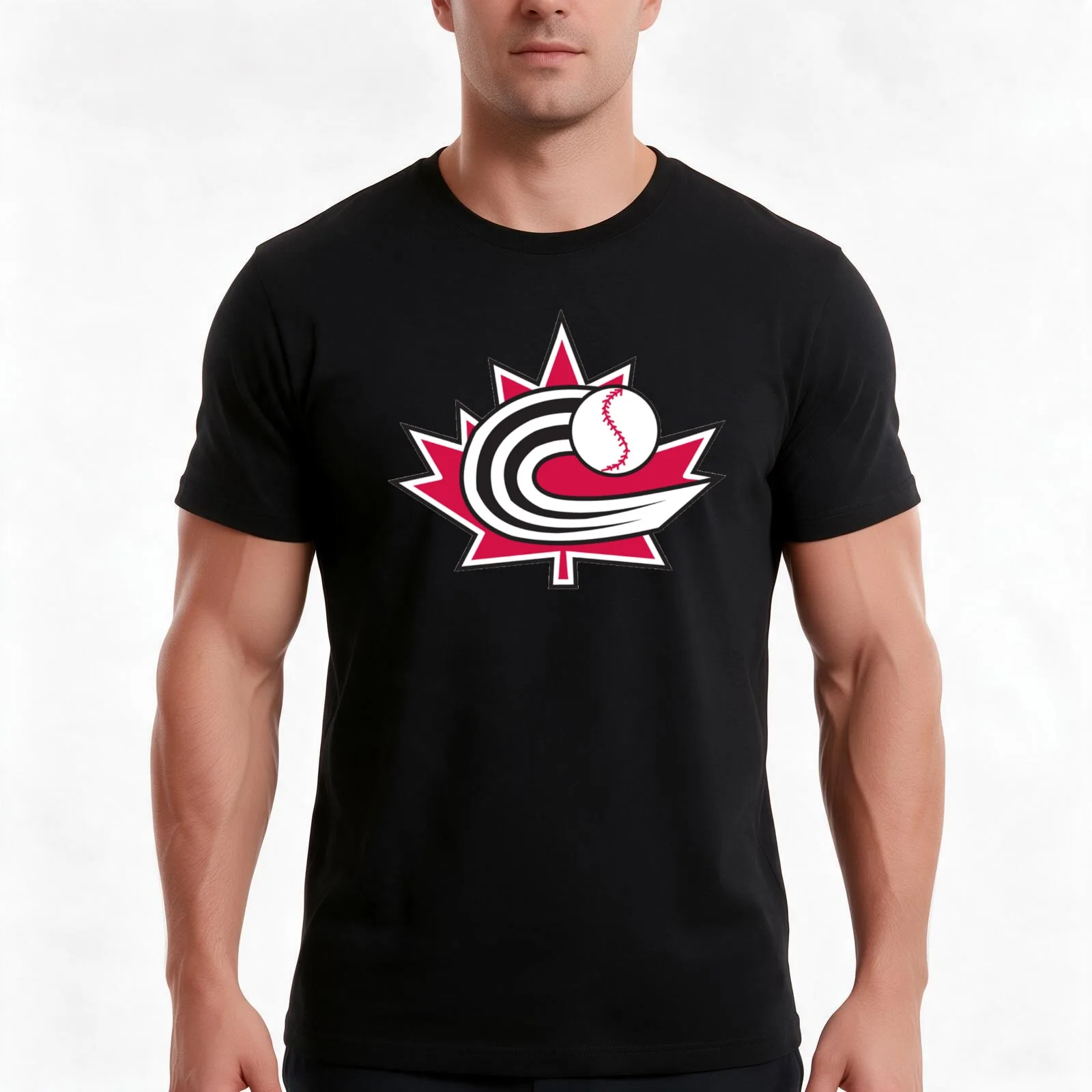 Baseball - Canada T-Shirt, Summer Casual Cotton Tee, Oversized Streetwear Tops, Vintage Graphic Print, Loose Fit Short Sleeve