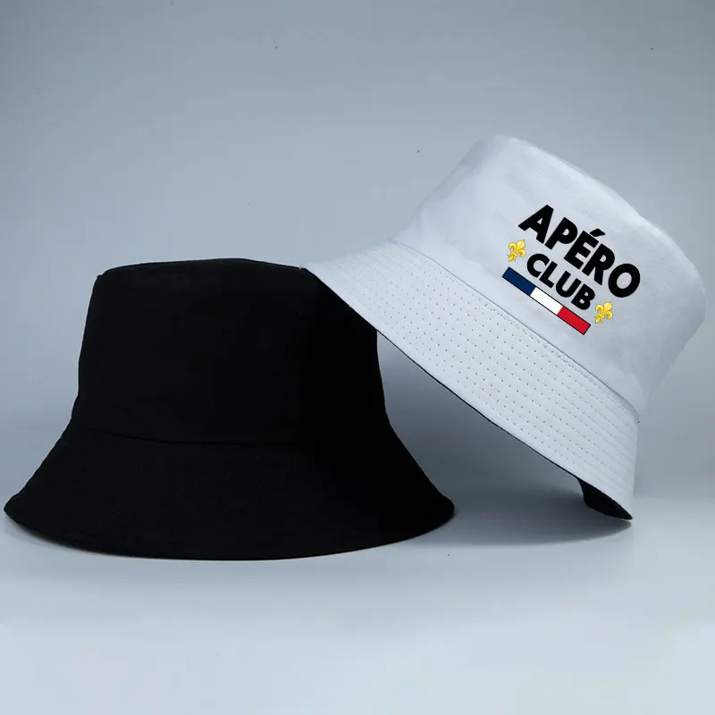 Classic Reversible Bucket Hat Woman Man Apero Club Bob Girl Boy Summer Sun Beach Party Fisherman Cap Adult UV Protection Caps - view 3