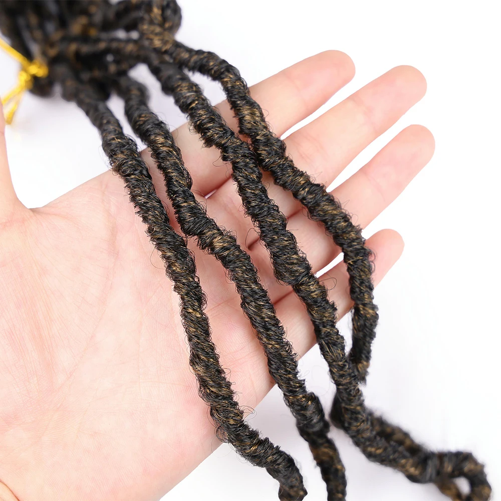 16นิ้ว21ราก/แพ็ค Nu faux locs dreadlocks ผมหยิกถักโครเชต์ผมหยิกสังเคราะห์เครื่องประดับผมผู้หญิงแอฟริกัน