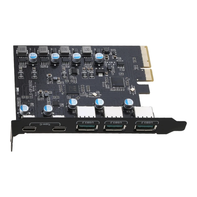 5 Ports PCIE Riser to 3x USB-A -2x to PCI-E Adapter Expansion Card 20G DropShipping