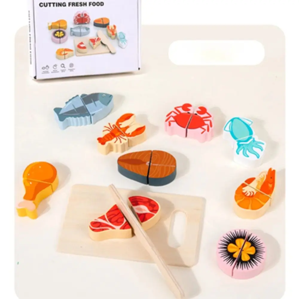 1 Juego de cocina de madera para cortar frutas, juguetes de simulación de verduras, juego de simulación de comida, cocina, juguete de simulación cognitivo exquisito