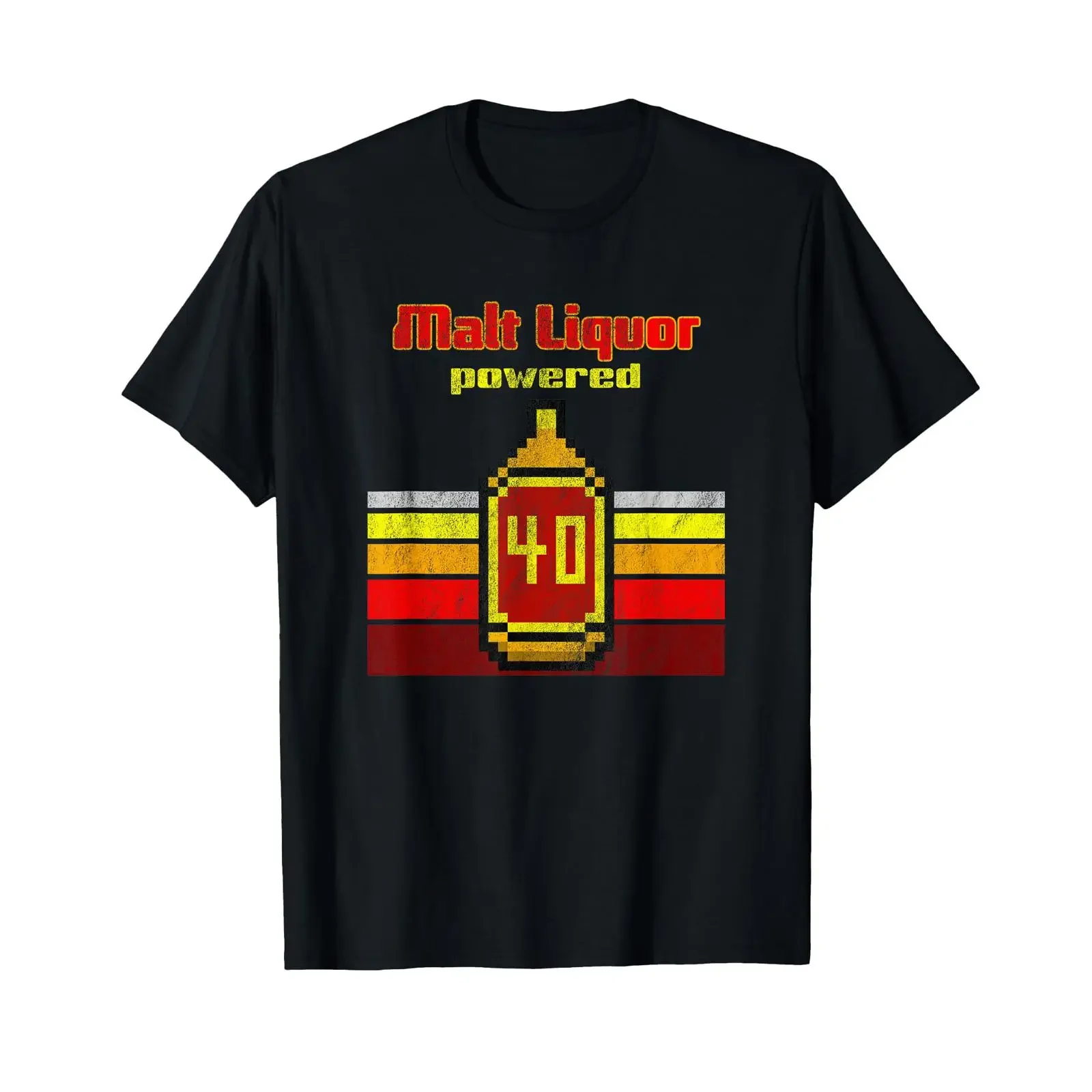 Retro Malt Liquor Powered T Shirt Funny 40oz vintage Washed Comfortable graphic Versatile Stylish streetwear Soft Stretched