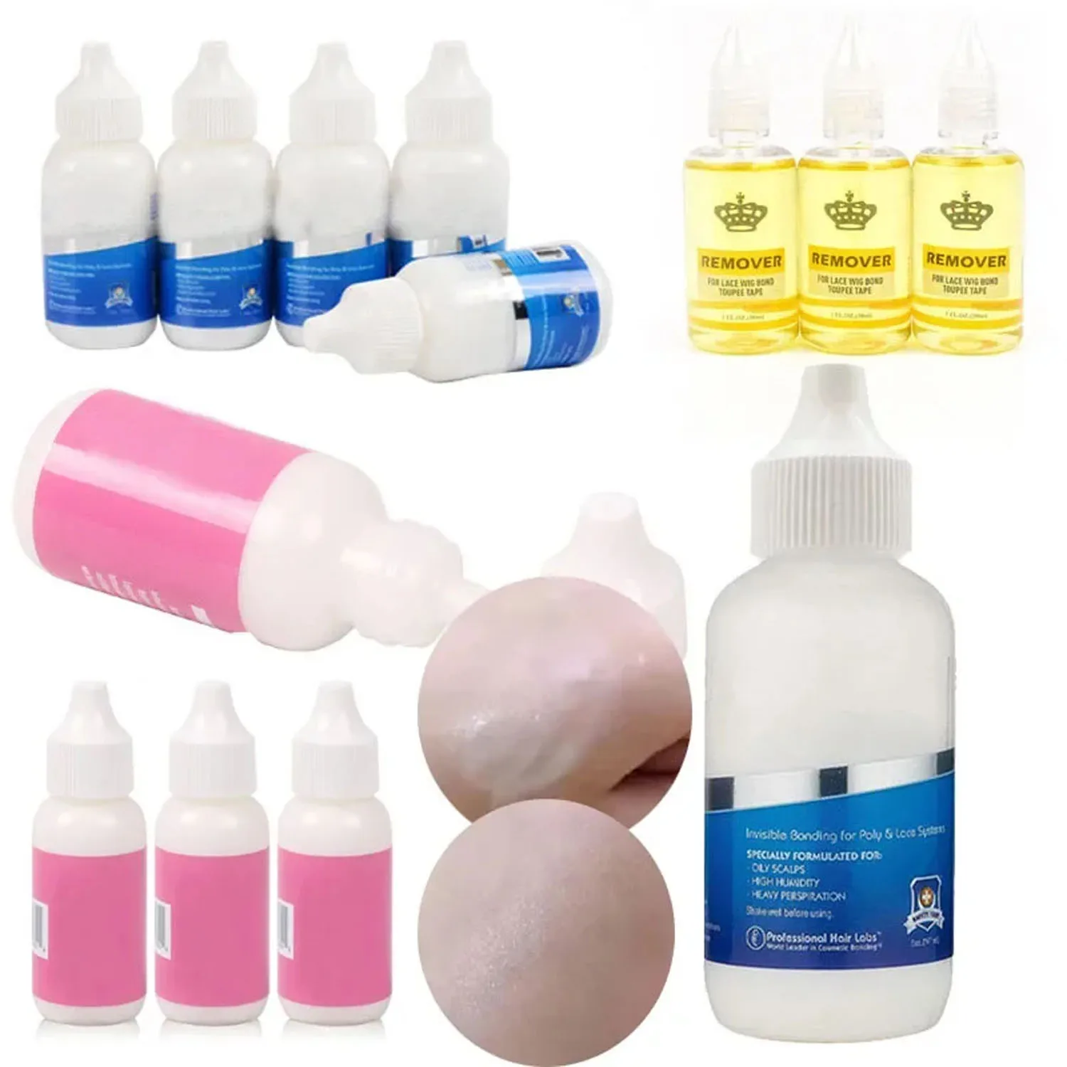 الجملة استبدال الشعر لاصق الأزرق الوردي الترابط الشعر الغراء مقاوم للماء الدانتيل الغراء جريئة إبقاء الدانتيل إصلاح العلاج شعر مستعار لاصق