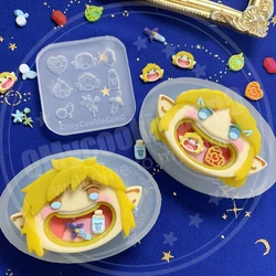 Super cute transparent silicone mold epoxy resin UV resin silicone mold shake mold Cartoon character design