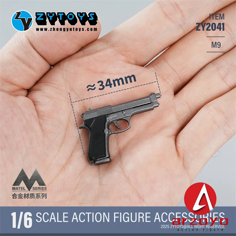 ZYTOYS ZY2041 1/6 Soldat Legierung Handheld Modell M9 M1911 Webley Mk VI Gun Modell Zubehör Fit 12'' Soldat Action Figur