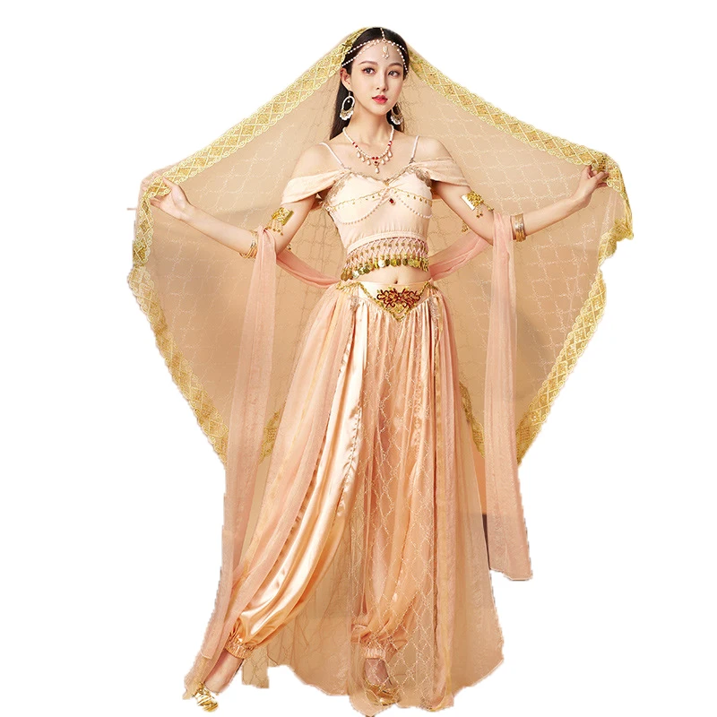 

Bollywood Set Belly Dance Costume Women Indian Princess Fancy Outfits Party Cosplay Festival Perform Top Pants Folk Dance Suit