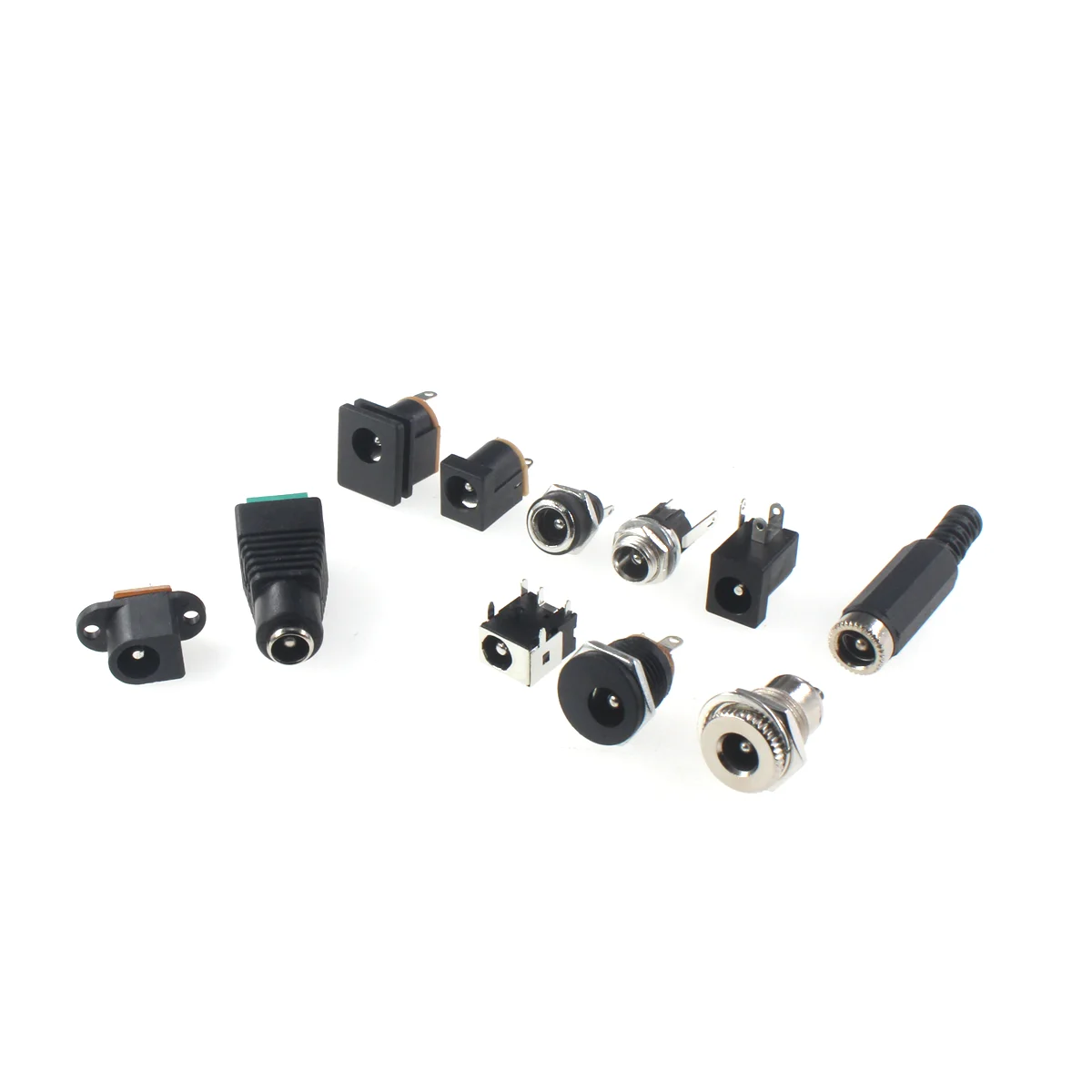 20Pcs DC Connector 5.5x2.1mm 2.5 Power Female Jack Charge Socket Plug Adapter DC-005 DC012 DC015 dc022 dc022b dc053 dc054 dc053a