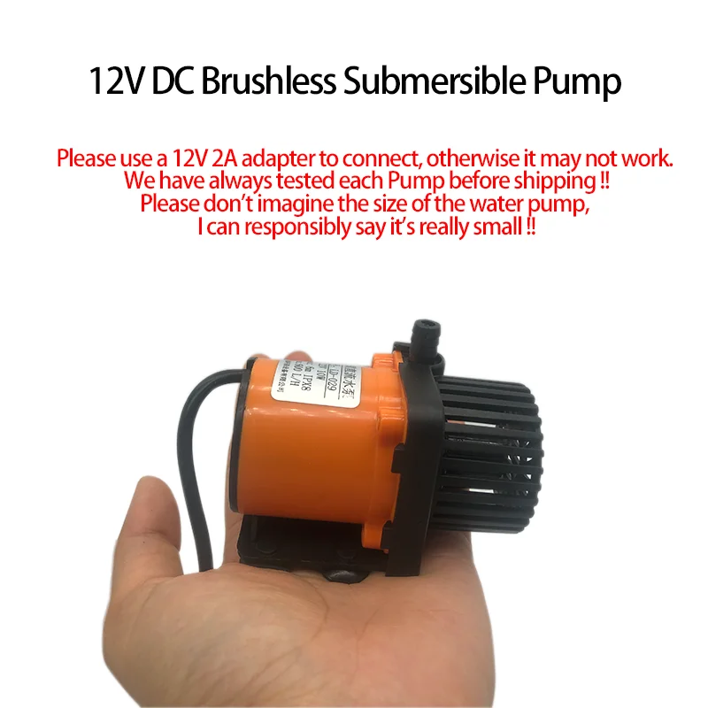 12V DC Brushless Small Submersible Pump Suitable for Aquarium Fish Tank Fountain Pool Garden