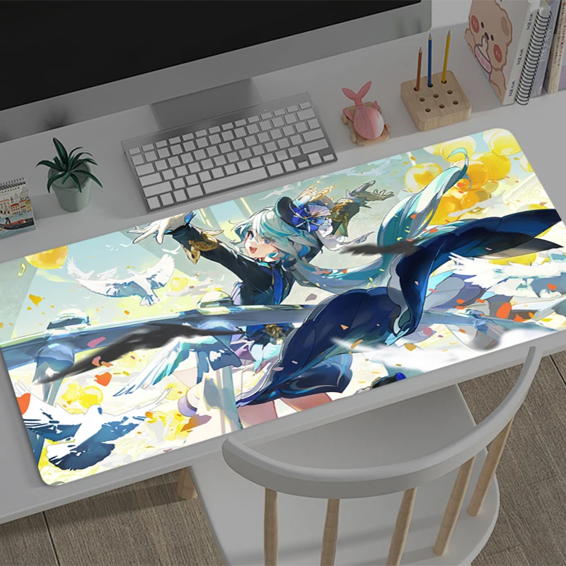 

Mousepad Large Genshin Impact Furina Gaming Keyboard Gamer Mouse Pad on The Table Desk Mat coaster PC carpet HD Anime Mouse Mats