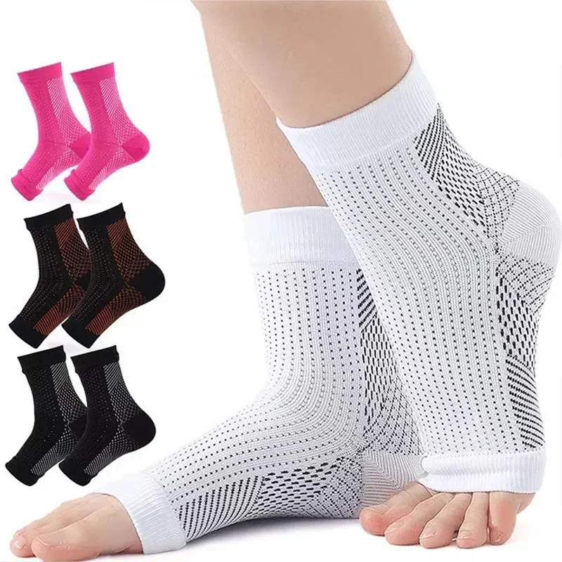 1Pair Neuropathy Socks Ankle Protector Anti Fatigue Compression Foot Sleeve Support Brace Socks Exercise Sports Protective Gear