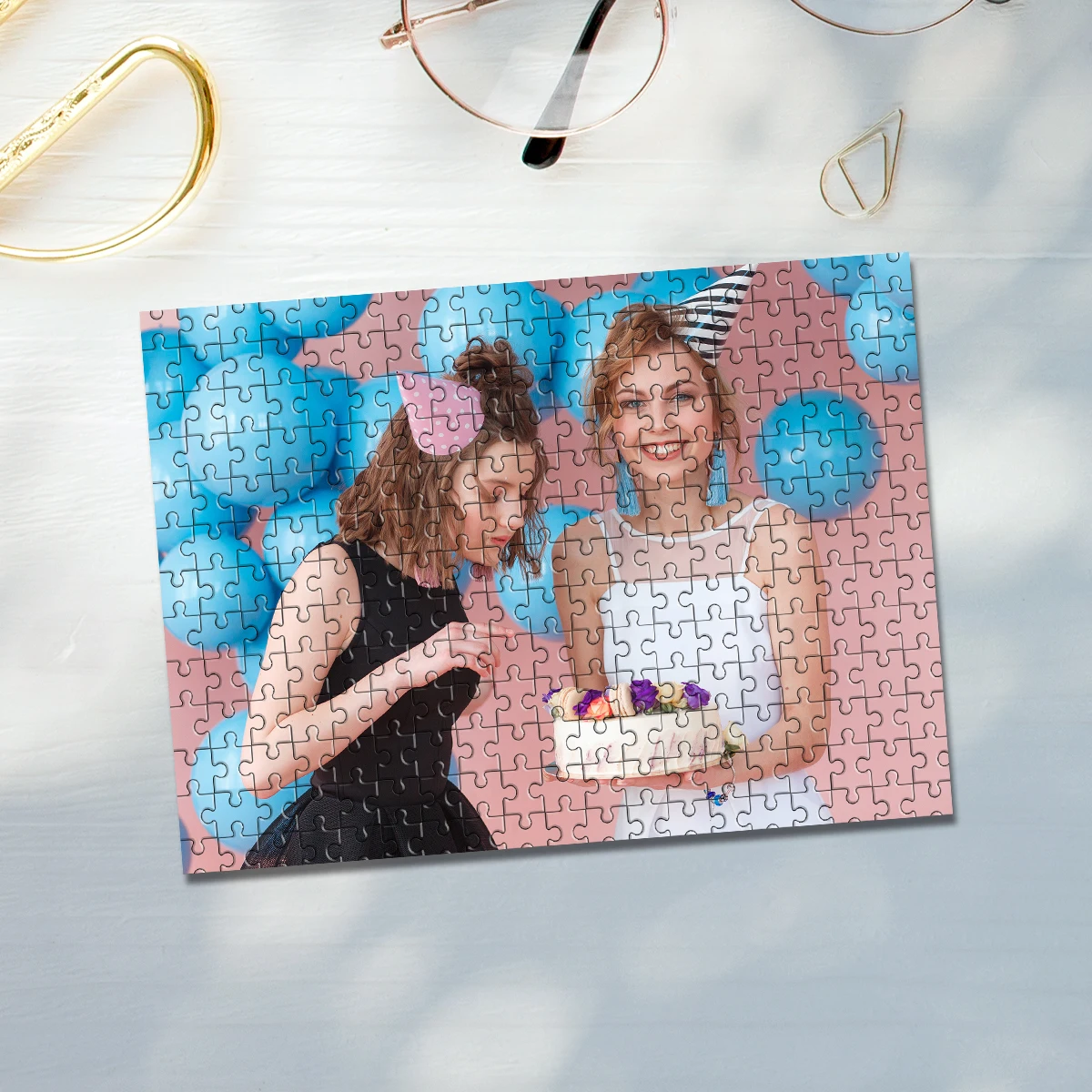 35/300/500/1019 Uds. Rompecabezas de fotos personalizado caja de rompecabezas de fiesta de cumpleaños de regalo de foto de memoria