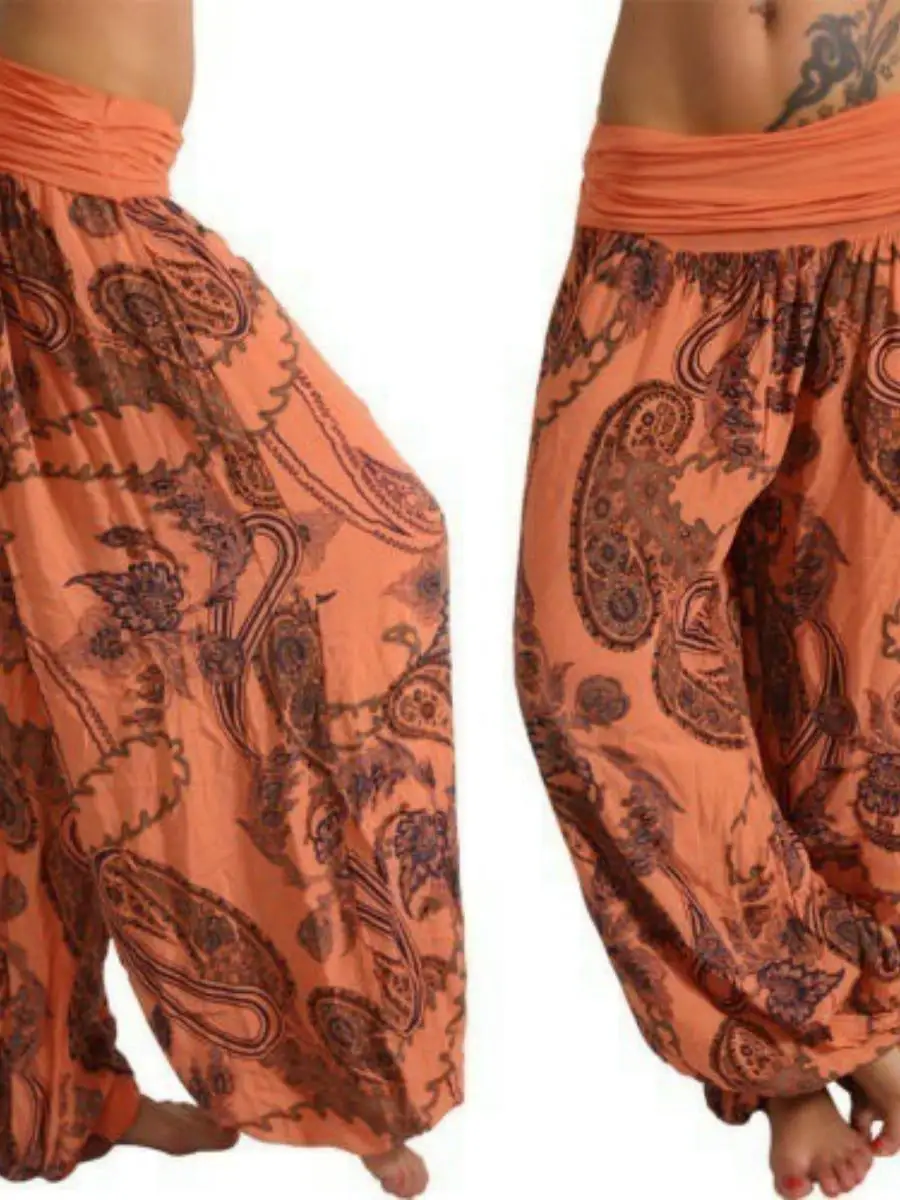 유럽과 미국의 디지털 인쇄 넓은 다리 바지 여성용 캐주얼 바지 긴 바지 편안한 여름 패션