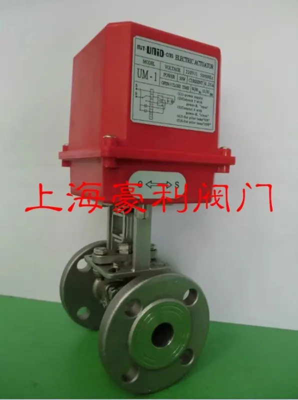 UM-1 ele=ctric ball valve Taiwan Dingji actuator 220V sta-inless steel flange valve DN20