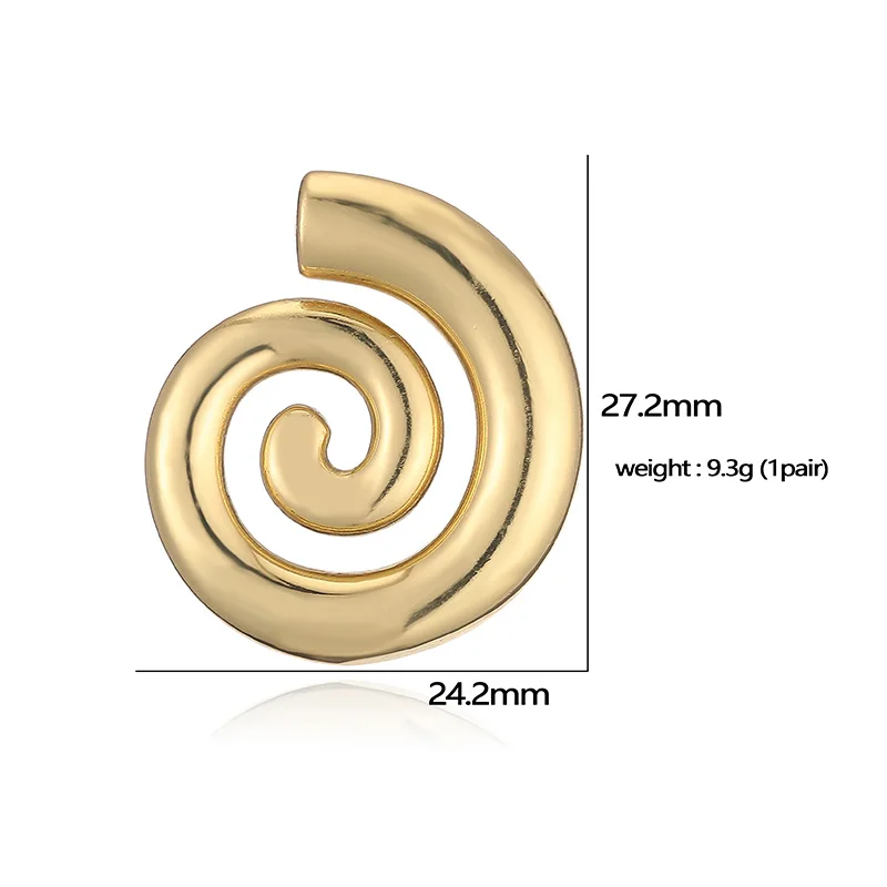 HECHENG,Glossy Conch Heart Geometric Patterns Fashion Hip Hop Punk Women\'s Earrings Glamour Vintage Jewellery 1 pair