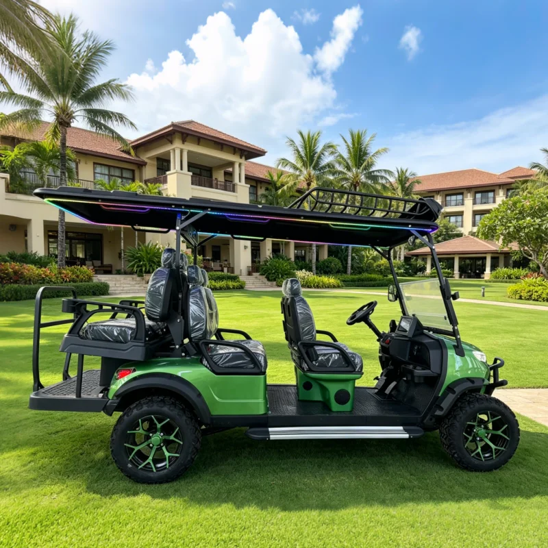 6 Seater off Road Electric Golf Cart with Lithium Battery Dot Certification for Resort Hotel Community Campus Transportation