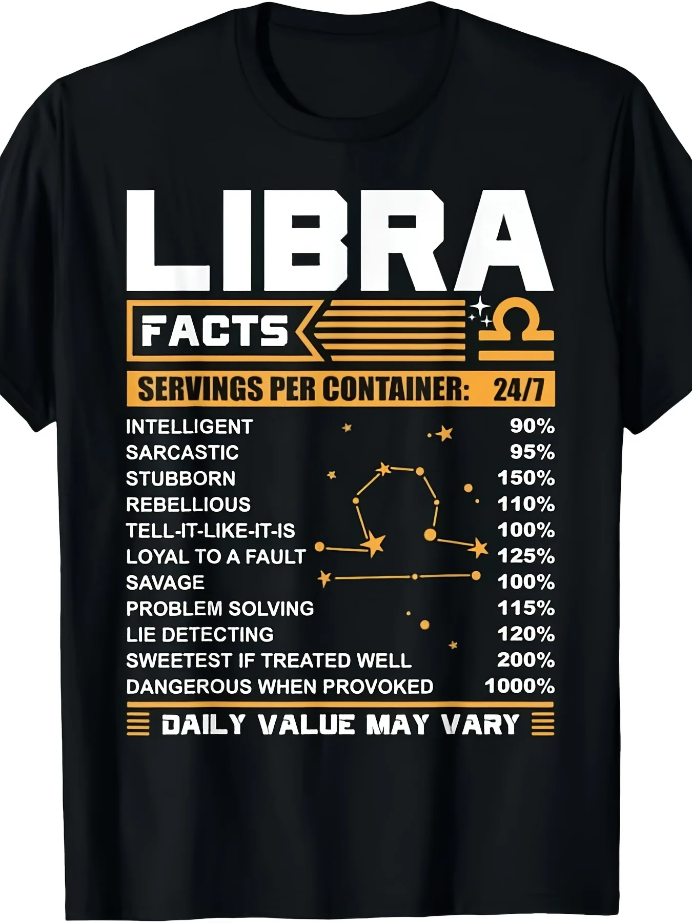 Libra Birthday Gifts - Libra Facts Funny T-Shirt T-ShirtSame style for men and women 2025 summer short-sleeved printed T-shirt pure 220G