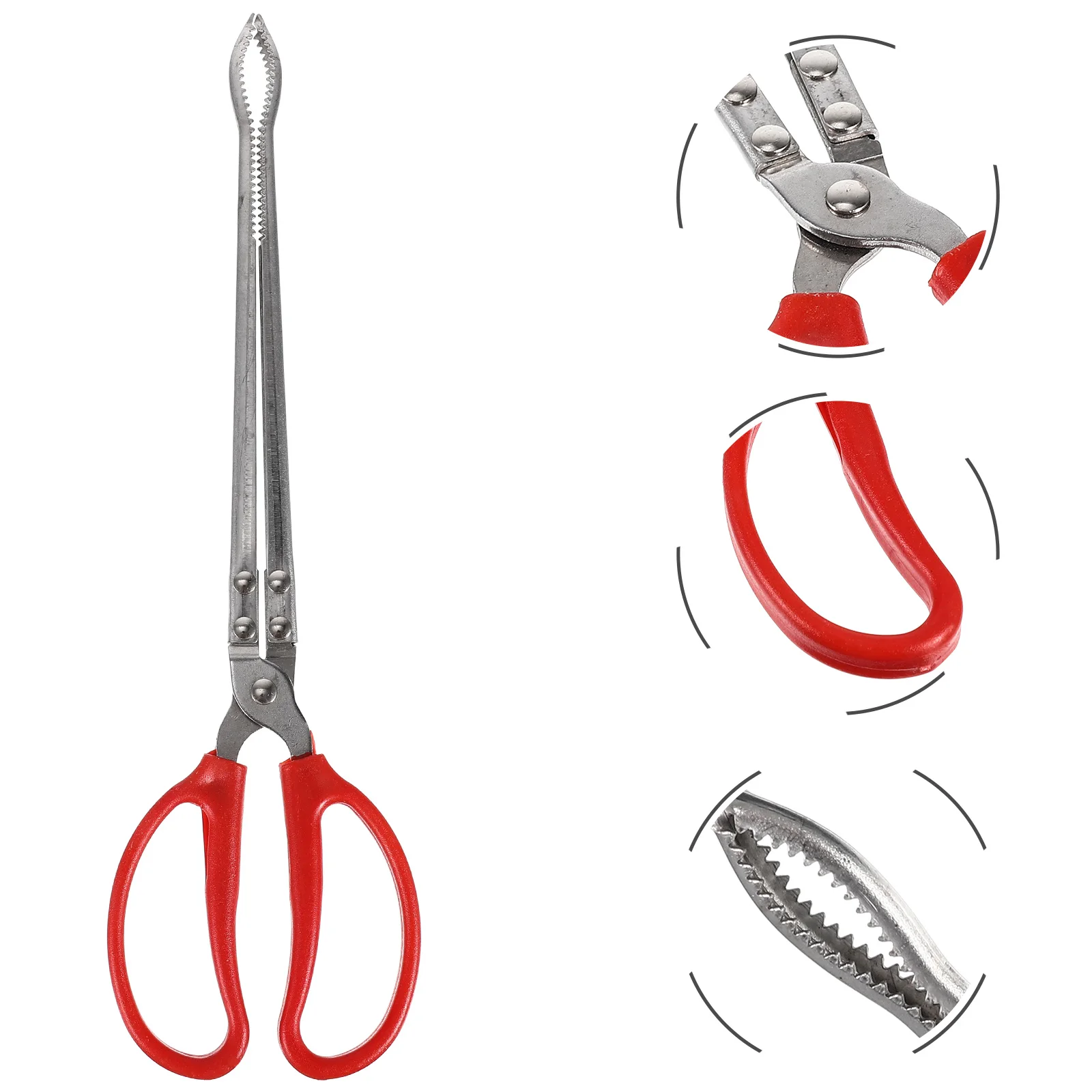 

Fish Catching Tools Stainless Steel Clamp Grips Multi-Function Tongs Mud Fish Clips Long Sea Catching Gear