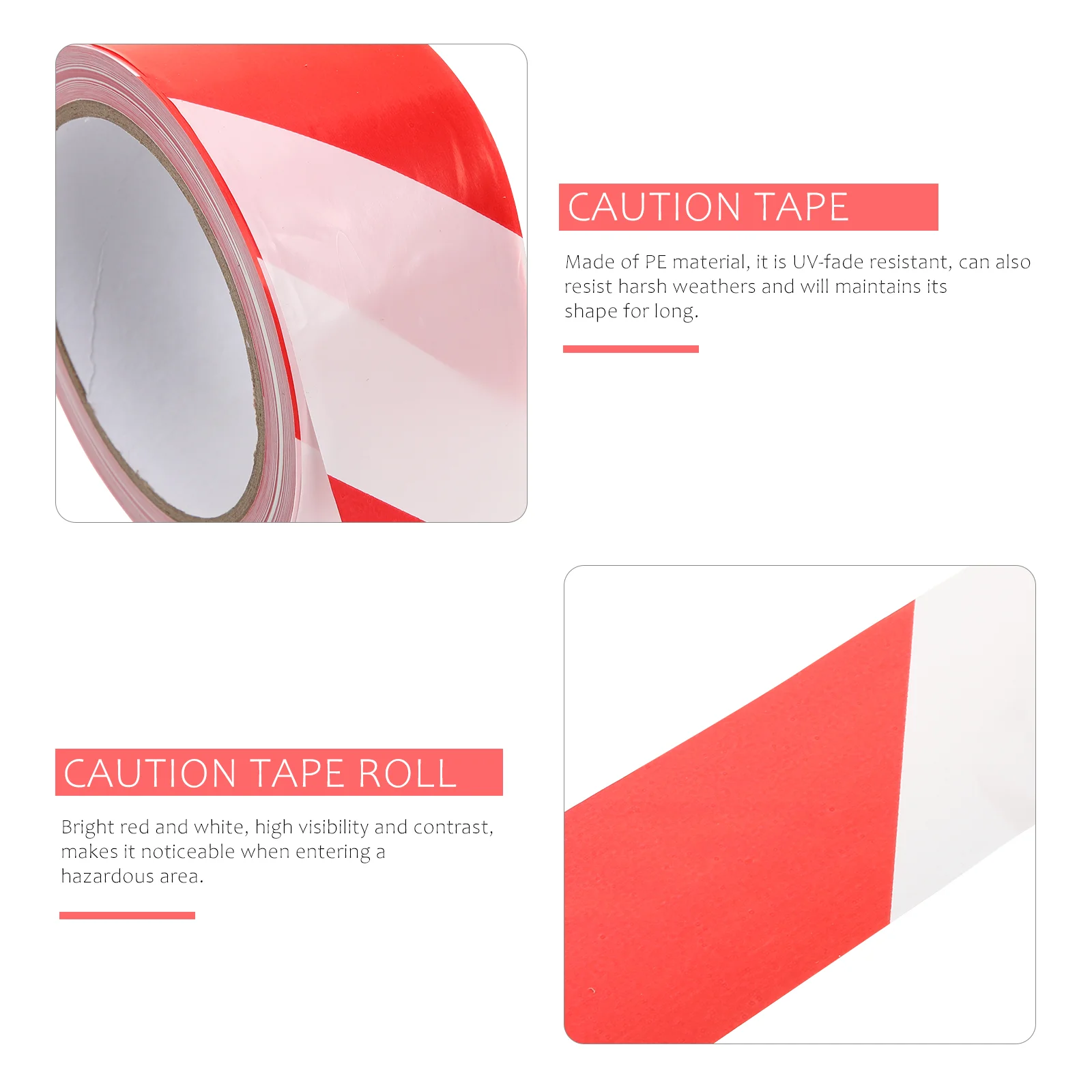 2 Rolls Red and White Cordon Tape The Barrier Danger Safety Caution Warning Non Sticky Hazard