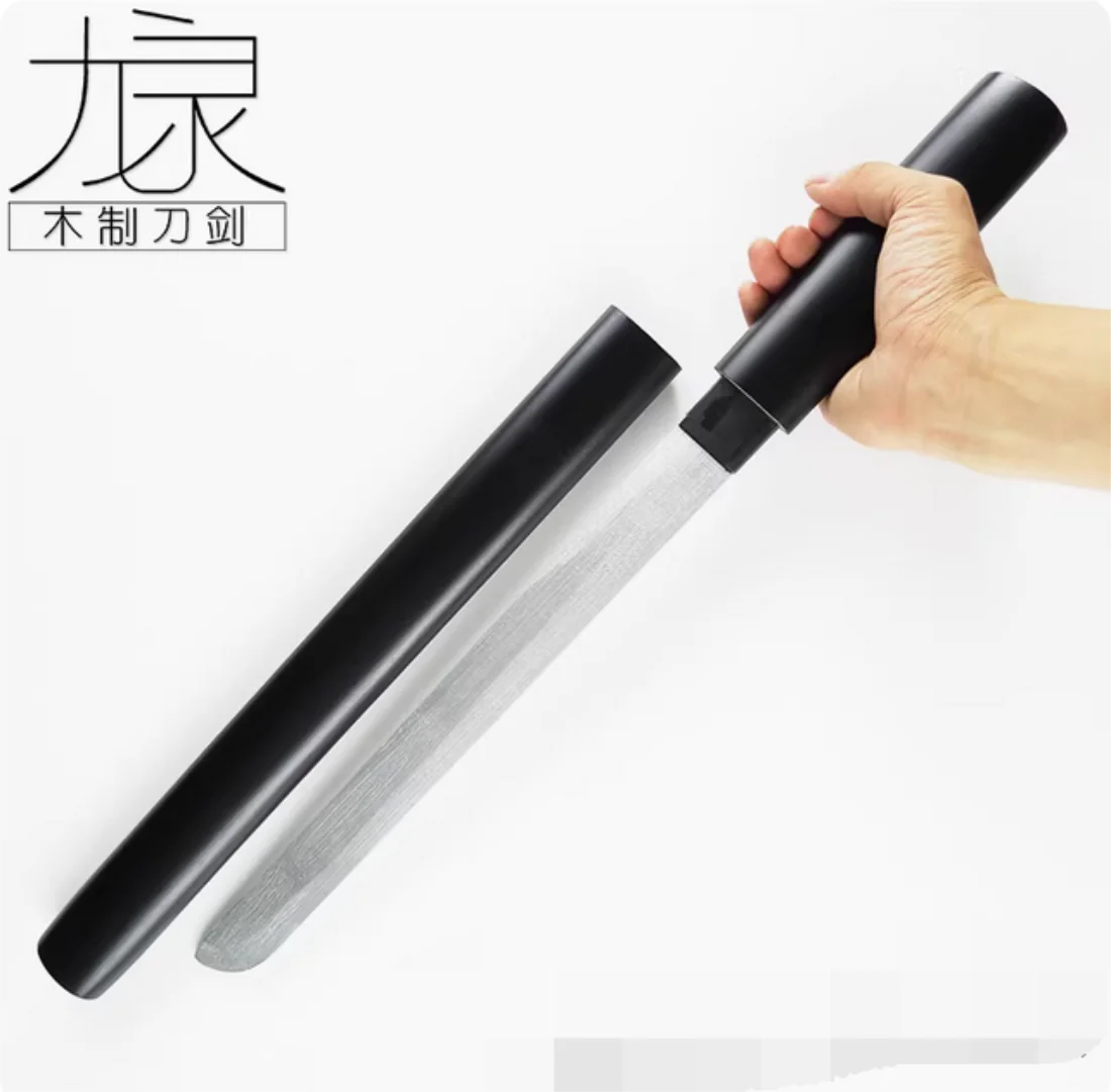

55cm Wooden Katana Wakizashi Tanto Sword Quality Painted Bamboo Blade Wood Saya Physical Training Cosplay Performance Props