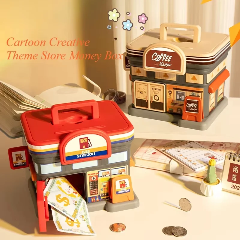 子供と大人のための創造的な漫画の貯金箱、創造的なテーマ、貯金箱、金庫、貯金箱、キャッシュボックス、おもちゃ、ギフト