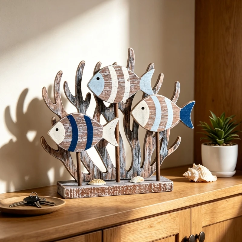 decors-table-cotiers-en-bois-statue-poisson-peinte-sur-le-theme-l'ocean-avec-base-stable-pour-le-bureau-a-domicile