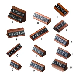 Counter Top Adjustable Price Tags Kit $ Euro, Jewelry Wine Numberal Digit Display Cube Sign Label Woden Stand Frame