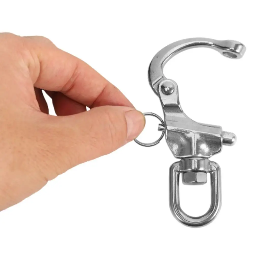 316 Stainless Steel Snap Shackle Rotary Spring Hook Quick Release Quick Release Buckle 70mm Size Swivel Bracket Boat Shackle