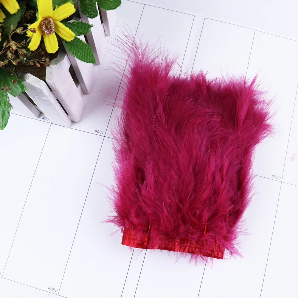 2 5 10Meter Wine Red Turkey Feathers Trim 10-15cm Plumes Ribbon for Wedding Party Dress Decoration Sewing Marabou Feather Crafts