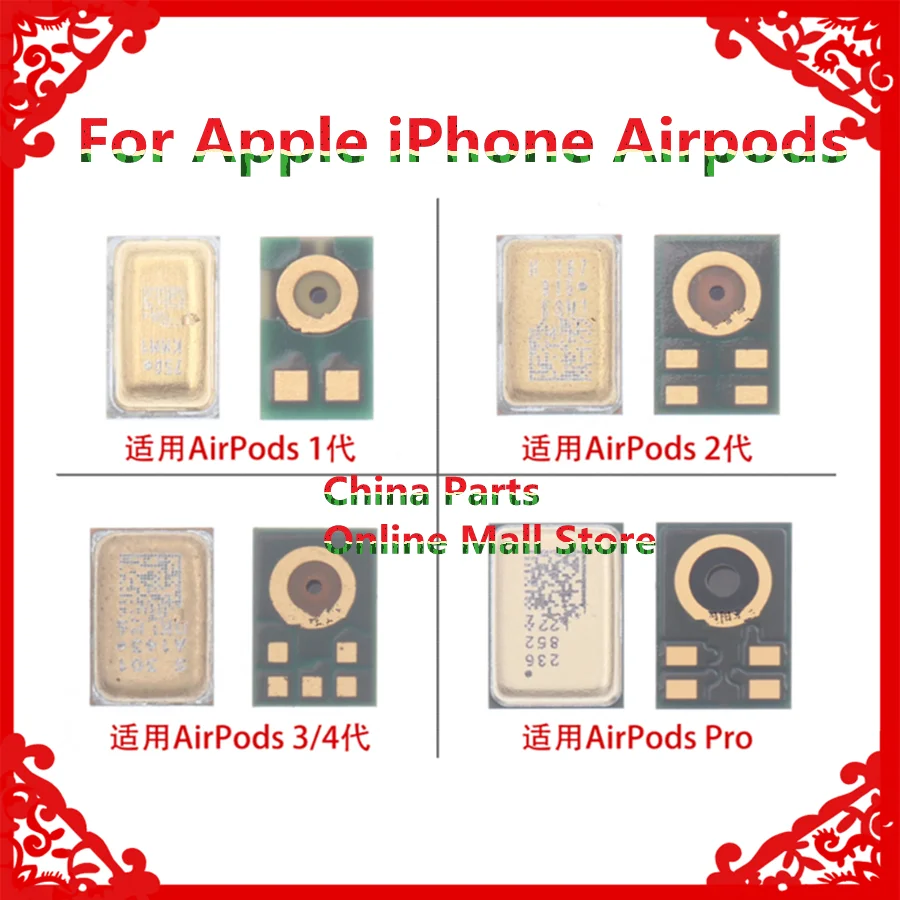 Inner MIC Receiver Speaker For Apple iPhone Airpods 1 2 3 4 pro Second Generation Bluetooth Headset Microphone Repair Parts A256