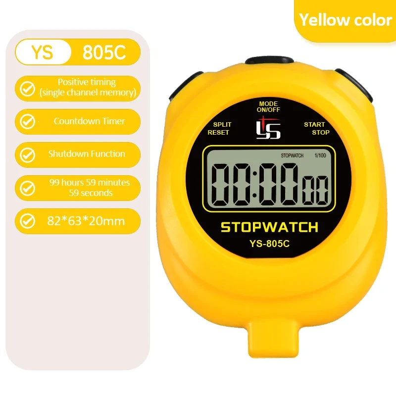 YS-805C Professional Handheld Digital Stopwatch Timer Outdoor Sports Training Timer 0.01s Precision Timer with Shutdown Function