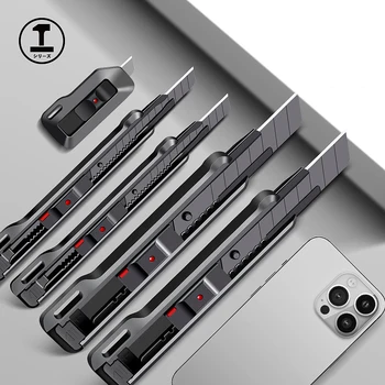 Cuchillo de bolsillo para desboxear, cortador de papel retráctil, hoja SK2 de 9MM/18MM, suministros de papelería de oficina