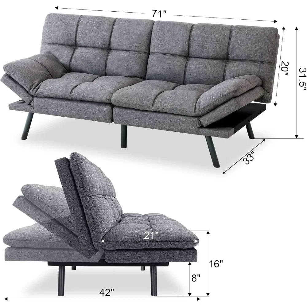 sofa cama Convertible Sofa Sleeper Memory Foam Modern Love seat ,Office,Apartment,Adjustable living room sofas