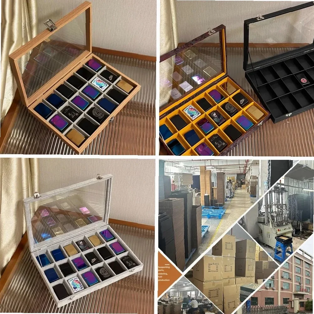 Lighter Storage Box, Windproof Lighter Display, Collector Box, Transparent Lid, Dust-Proof Large Capacity Collection Case