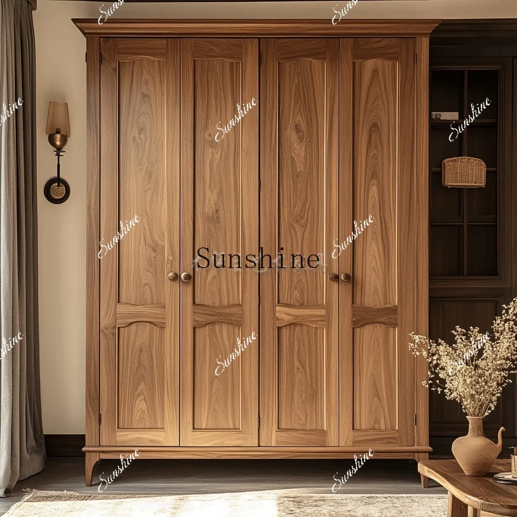 All solid wood skeleton line, antique floor-to-ceiling coat cabinet, simple to the top  FT