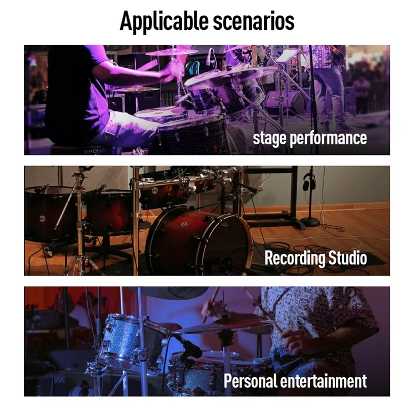 DGNOG TG D58/D57 Cardioid Condenser Clip-on Drum Microphone Snare Drum Tom Drum Microphone All-metal Suitable for Stage Studio