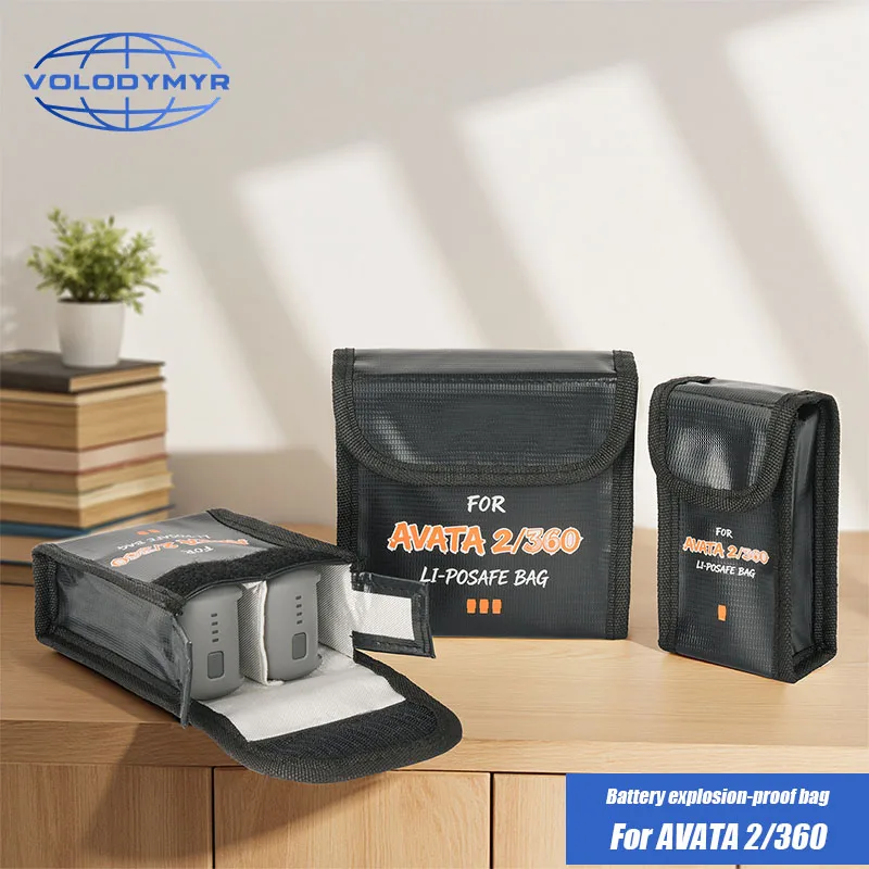 

VOLODYMYR Avata 2/360 Battery Explosion-proof Bag Lithium Battery Security Storage Bag Avata Flame Retardant Protective Bag