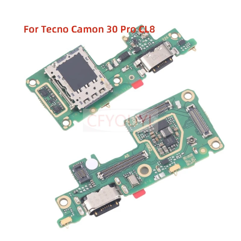 

Для Tecno Camon 30 Pro CL8, плата зарядного порта с разъемом для док-станции iC, зарядное устройство, USB-порт для зарядки, гибкий кабель, запасная часть