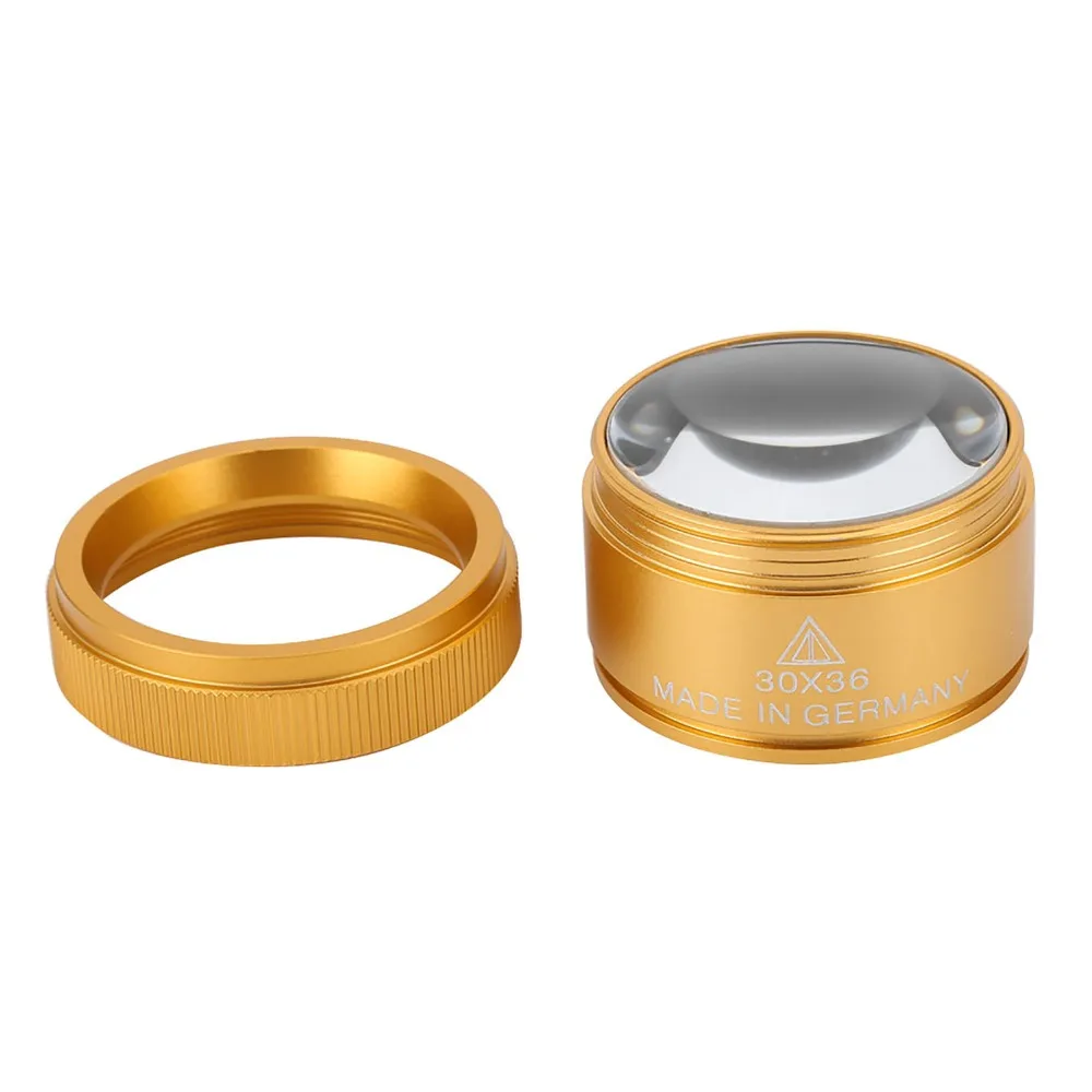 

Professional Gold Finish 30X Magnifying Glass Sturdy Case Portable Magnifier Jewelers Loupe Coin Identification
