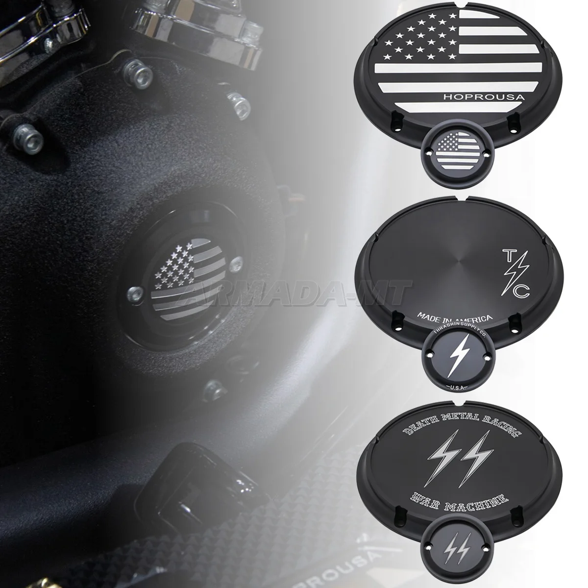For Harley Softail Slim Deluxe Fat Boy Touring Trike Ultra Limited Motorcycle Aluminum Derby Timer Clutch Timing Covers Engine