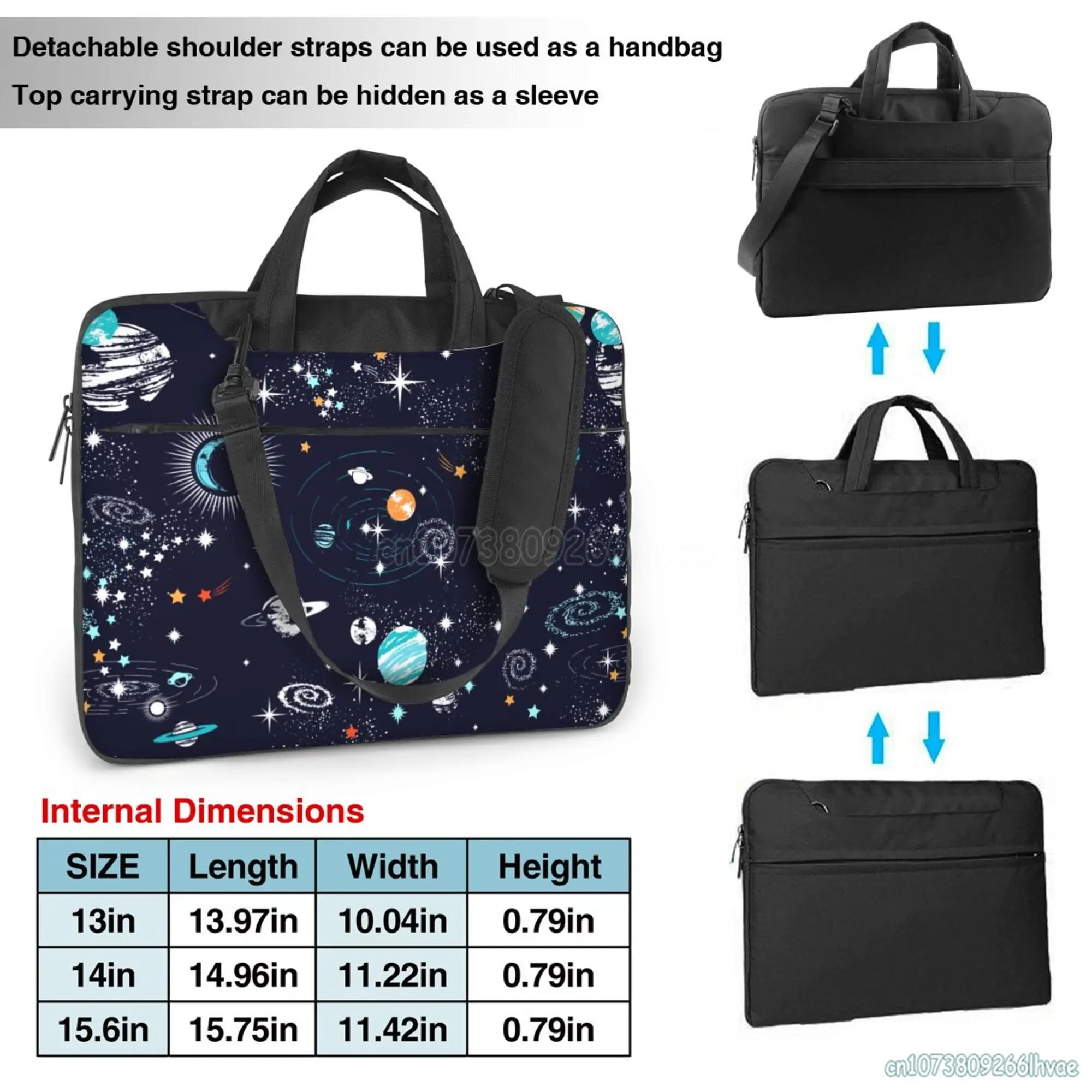 Blue Galaxy Space Planet Protective Water Resistant Laptop Case Bag Sleeve with Handle for MacBook 15.6 Inch Carrying Handbag