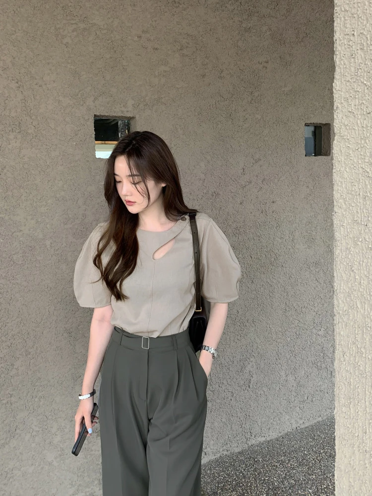 Прямые повседневные брюки с высокой талией, женские корейские брюки, весна-лето, новые универсальные длинные брюки свободного покроя