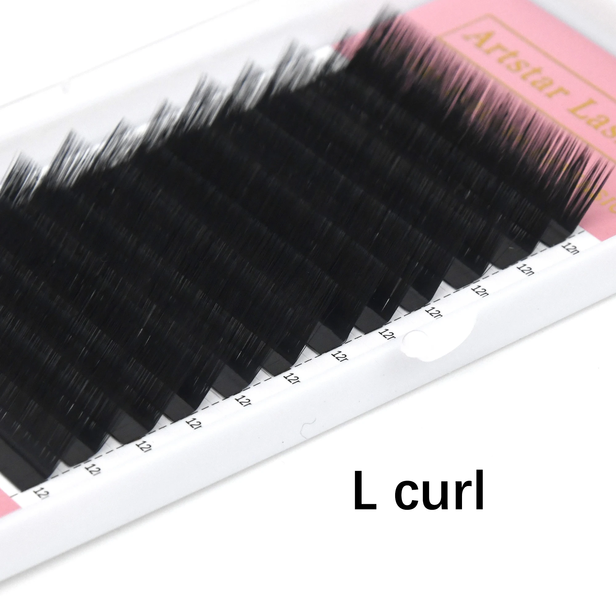 ARTSTAR 12Rows Mink False Eyelashes  Individual Natural Lash  L M Curl Matte Black Eyelash Extensions Supplies for Makeup