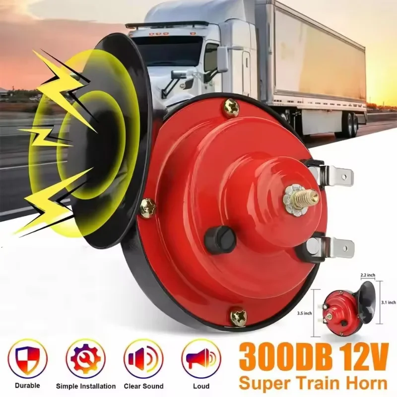 12V Super Loud Train Horns 60DB Universal Waterproof Loud Air Electric Snail Horn Car-boat Motorcycles Automotive Loud Speaker